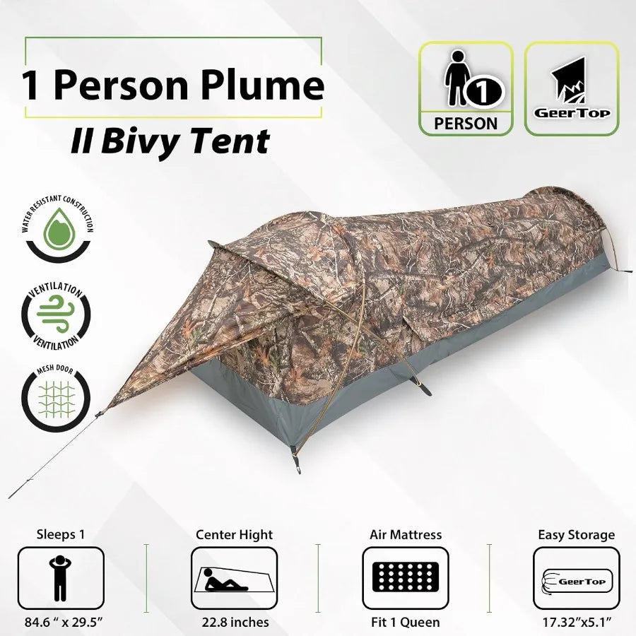 Ultralight One Person Bivy Tent for Camping and Hiking