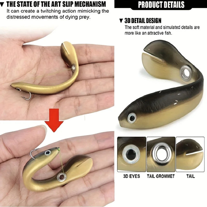 5 Piece Bionic Soft Bait Lure Kit With Sliding Mechanism