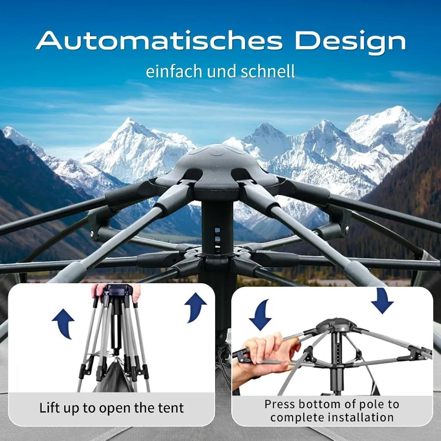 Building Instant Pop Up Trekking Tent Three Season Hexagonal Dome