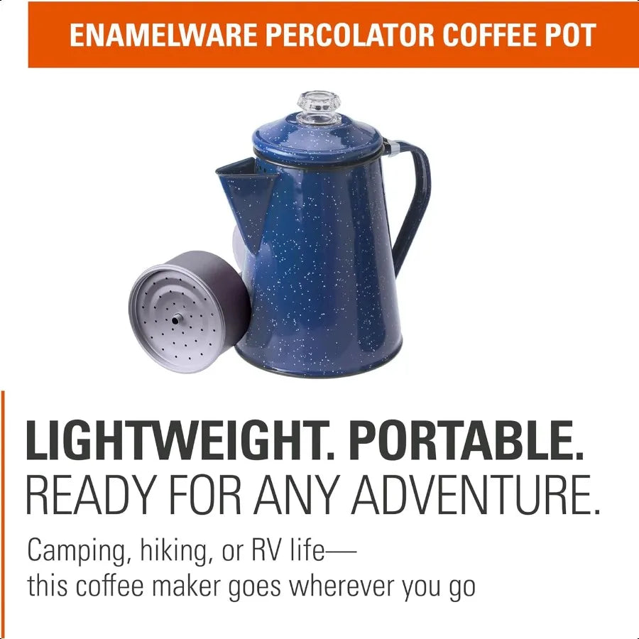 Hign-concerned Percolator Coffee Pot Enamelware Campfire Kettle