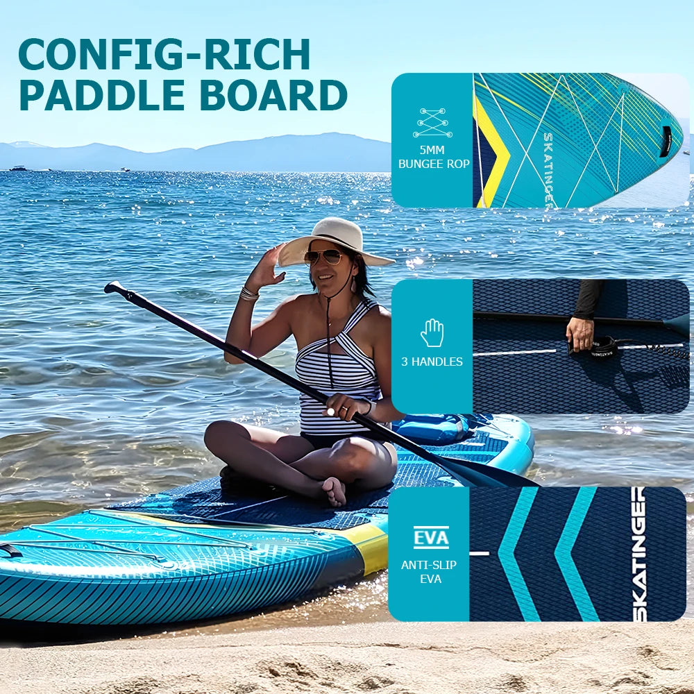 Skatinger Inflatable Paddle Board for Adults Stable SUP Board