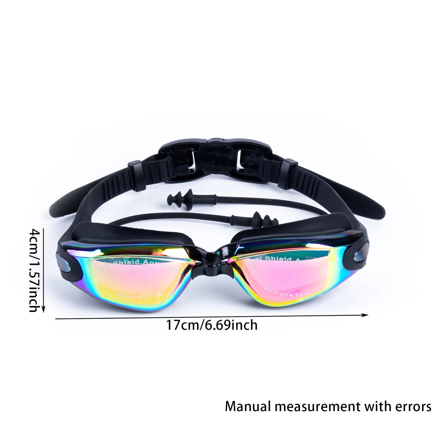 Hign-concerned 4pcs Professional Swimming Goggles Set for Adults with Adjustable Straps Nose Bridge UV Protection