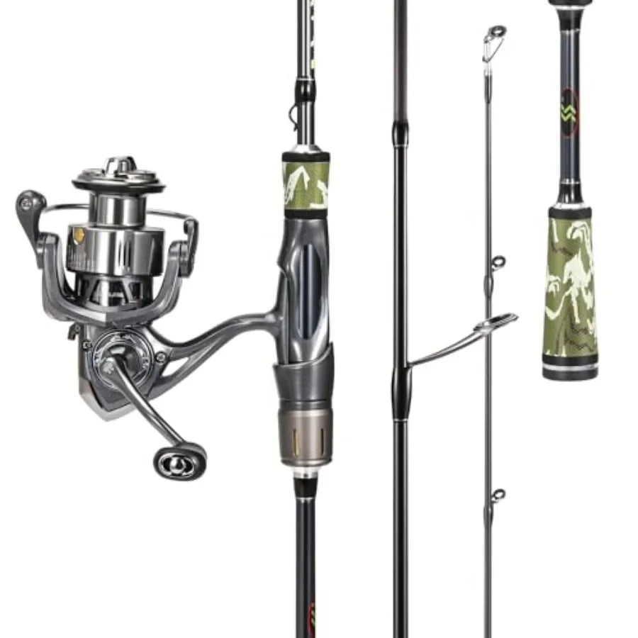 Spinning Fishing Rod And Reel Combo With Split Grip Handle