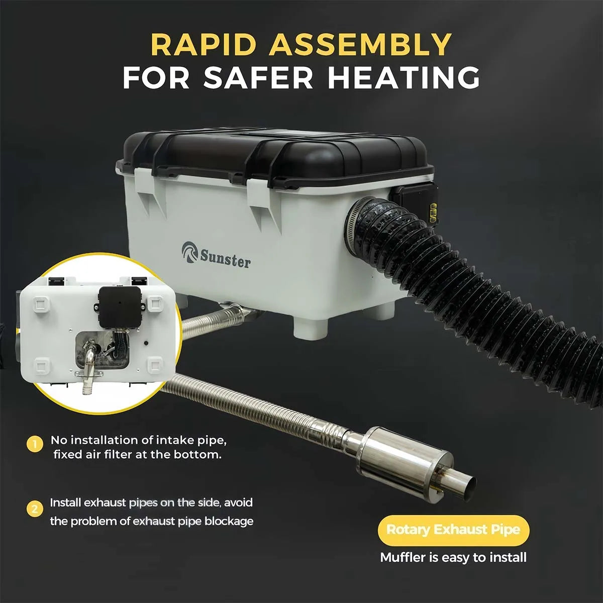 Sunster 8kW Portable Diesel Car Heater With LCD Bluetooth Remote