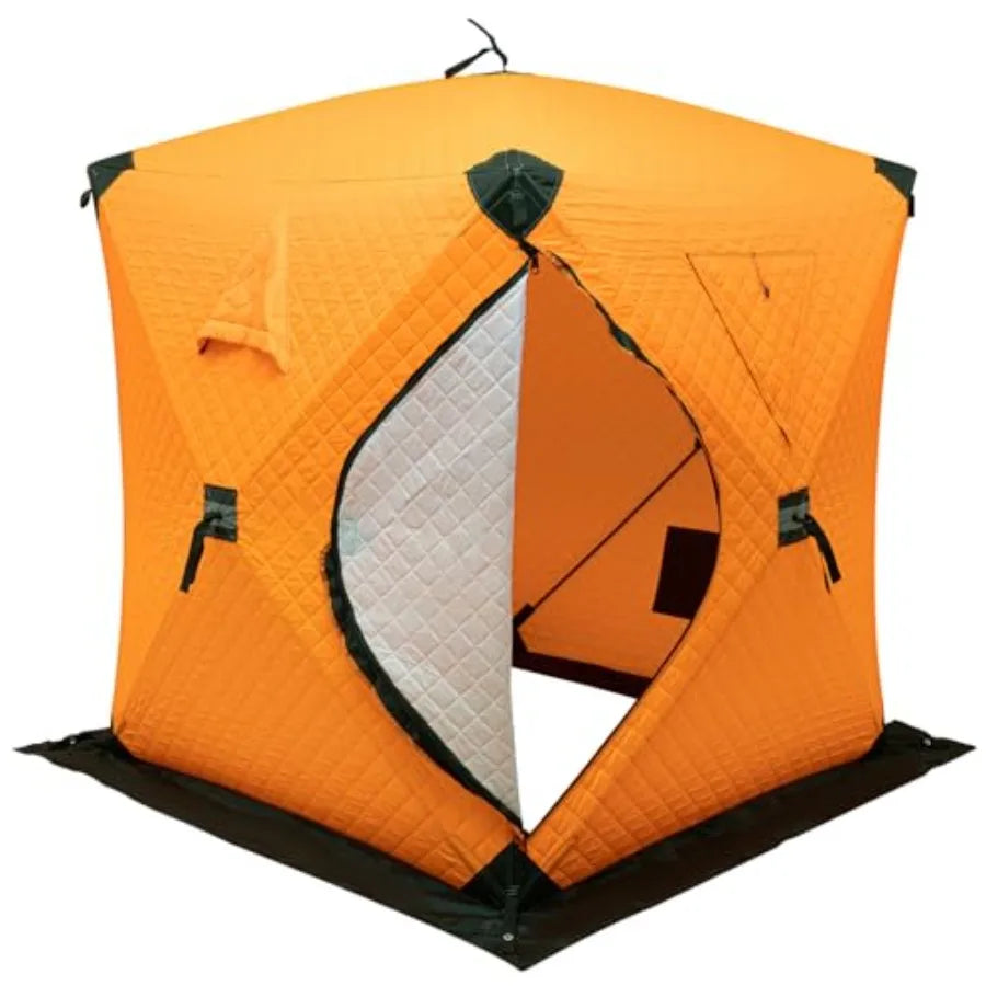 Building Ice Fishing Tent 3 Person Shelter Windproof Canvas