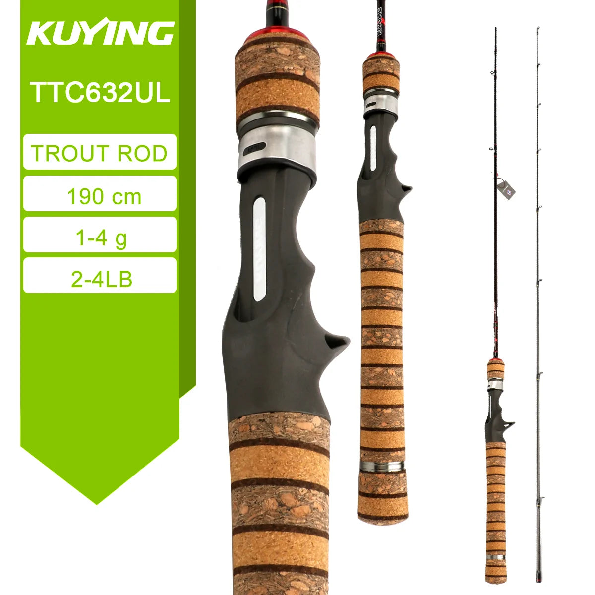 Kuying Carbon Fishing Rod Lure Cast Spinning River Stream