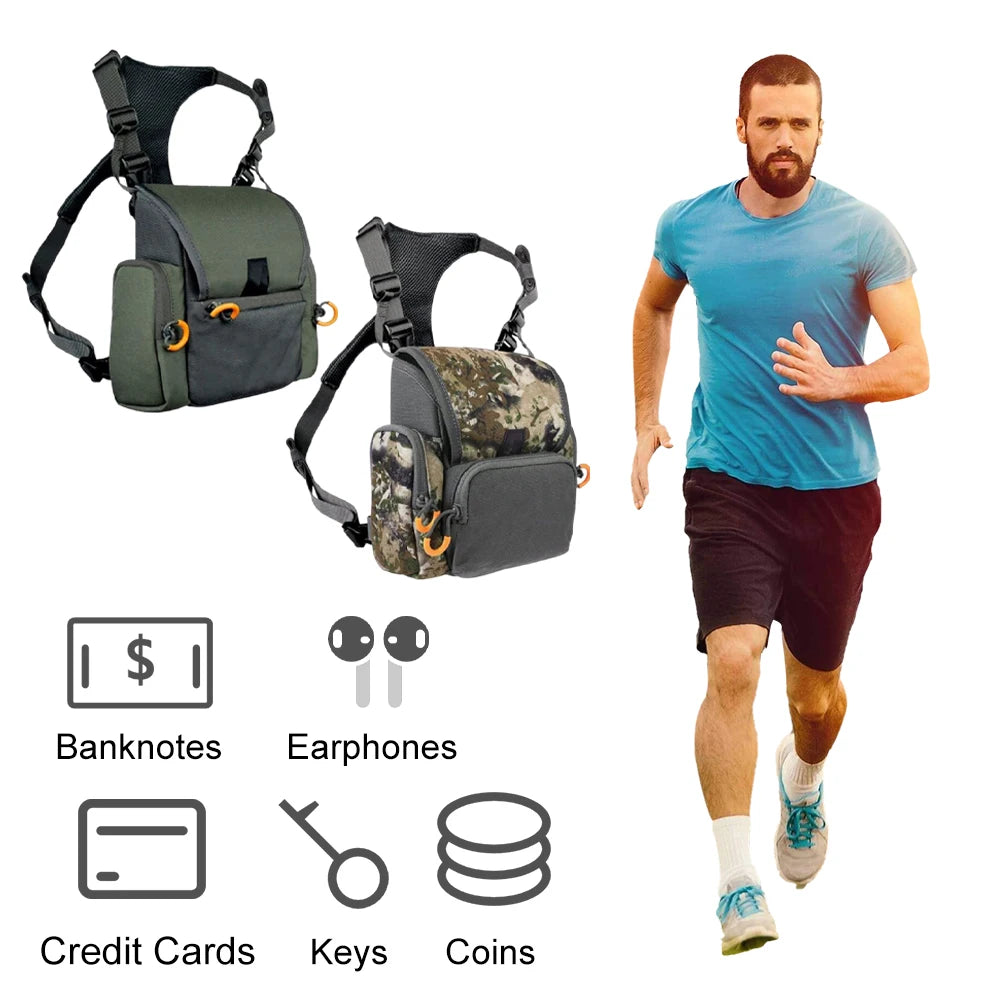 APWIKOGERE Binocular Harness Chest Pack With Rangefinder Pouch Rain Cover