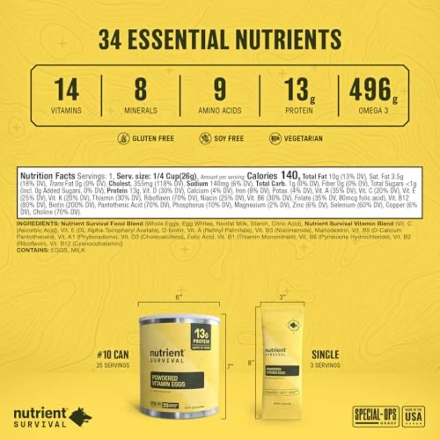 Vitamin Powdered Eggs Blend Freeze Dried For Emergency Food Supply