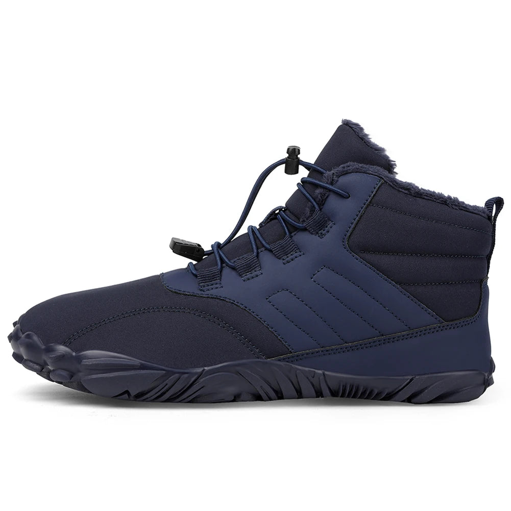 Winter Warm Waterproof Barefoot Running Shoes for Men and Women High Ankle Boots