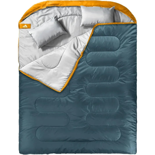 Guangdong CN All Season Double Sleeping Bag For Adults Pillow