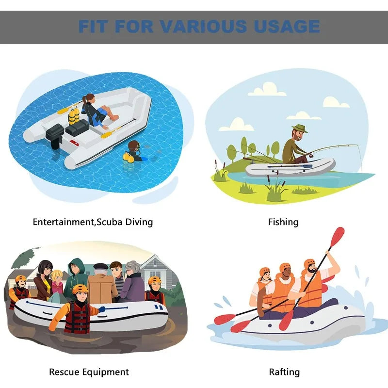 Inflatable Boat 2-3 Person Portable Raft With Aluminum Floor