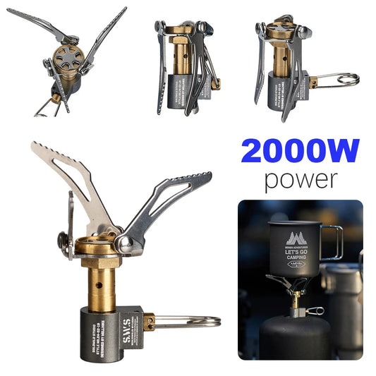 Shunmaii Folding Camping Stove Stand Burner Gas Stove for Outdoor Cooking