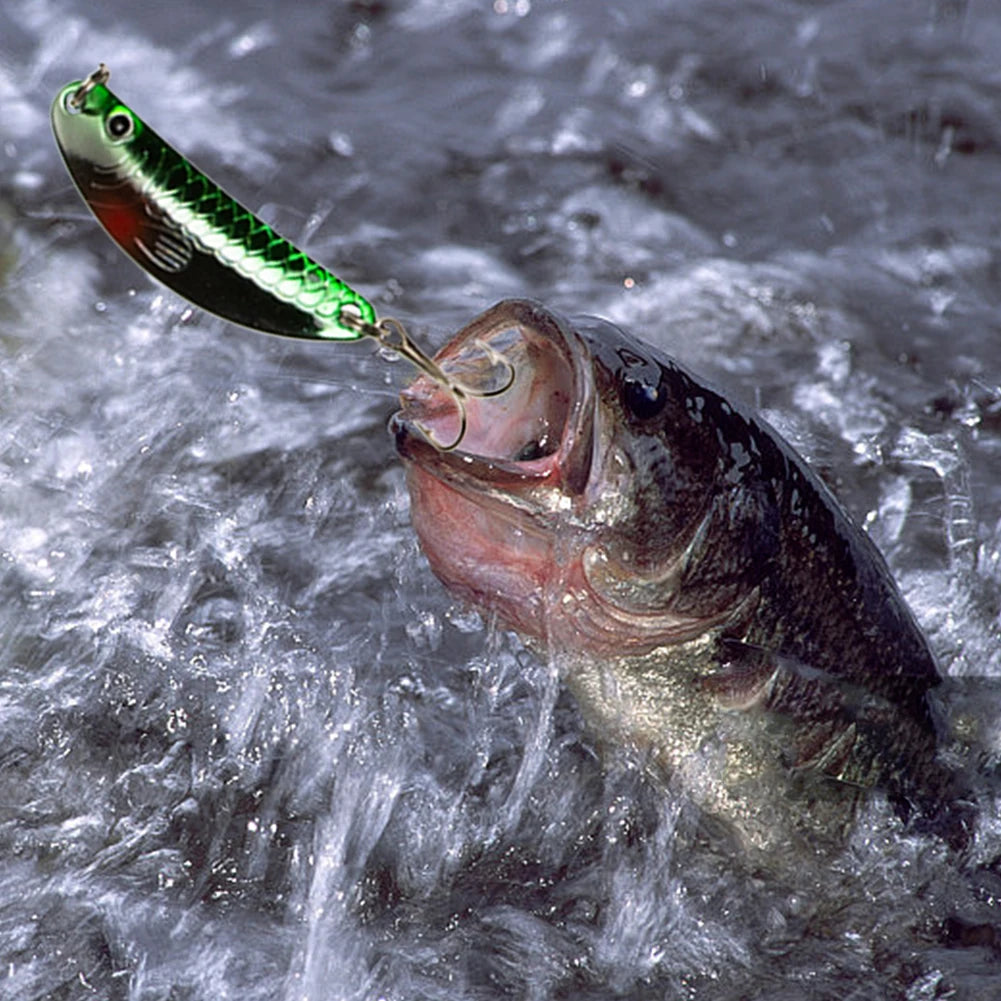 30pcs Fishing Spoon Lure Set Hooks Trout Angling Gear