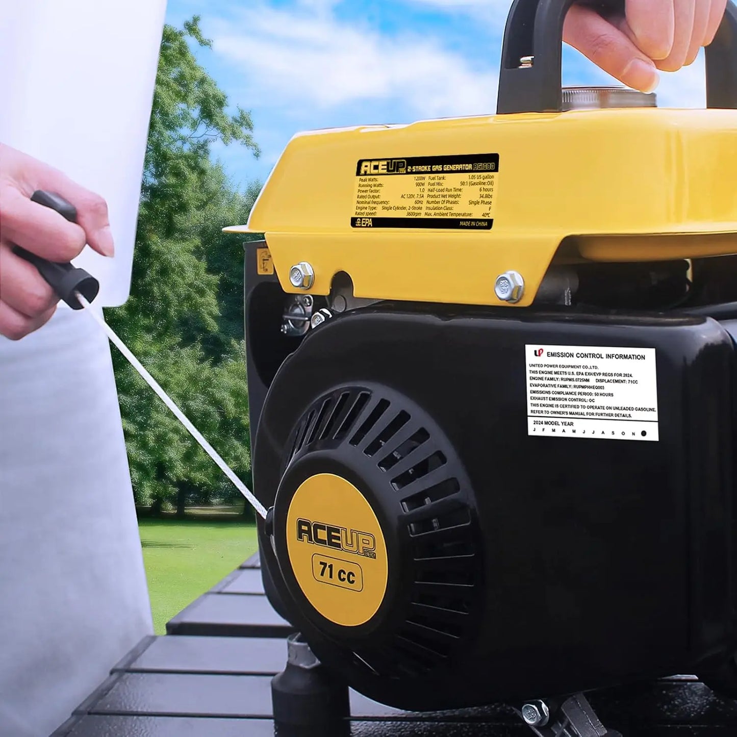 1200W Portable Gas Generator For Camping And Home Use EPA Compliant