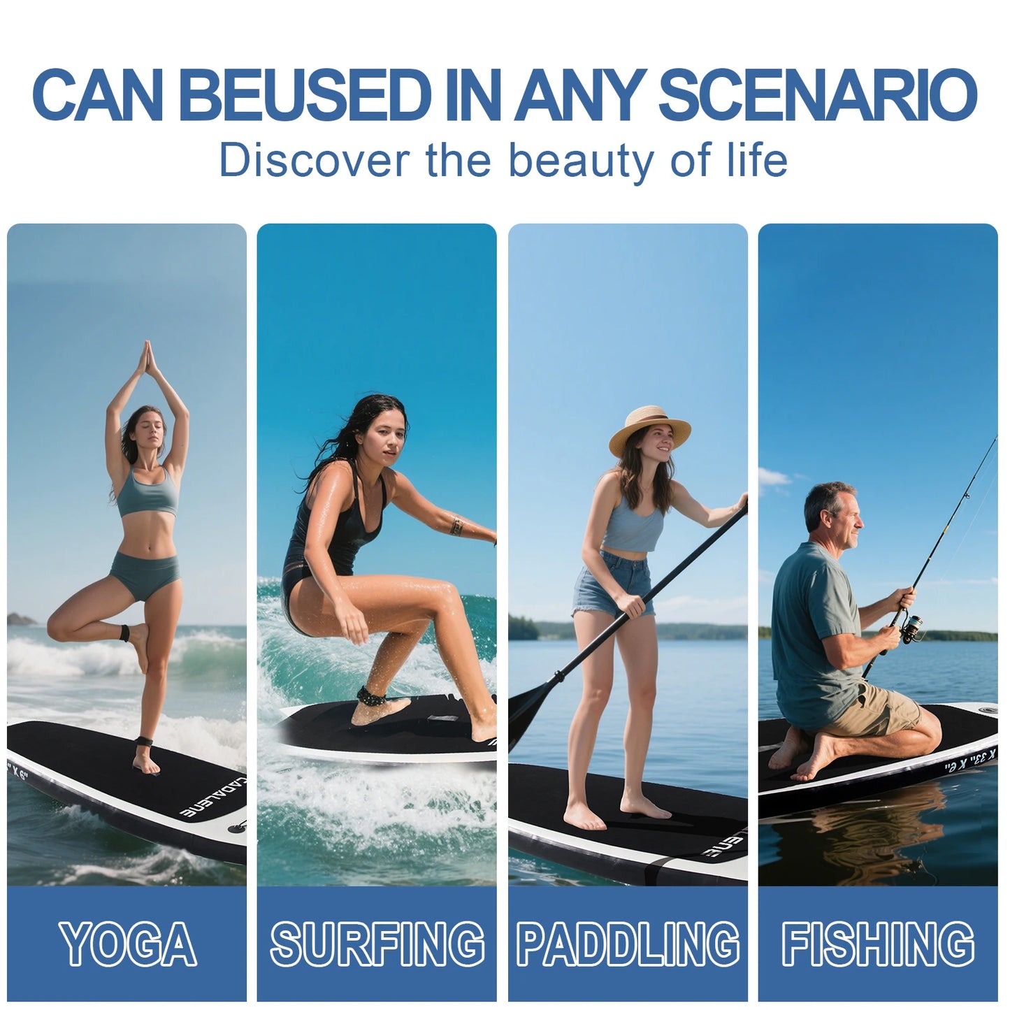 CADALENE PremiumGrade Inflatable Standup Paddle Board With Aluminum Paddle Gears