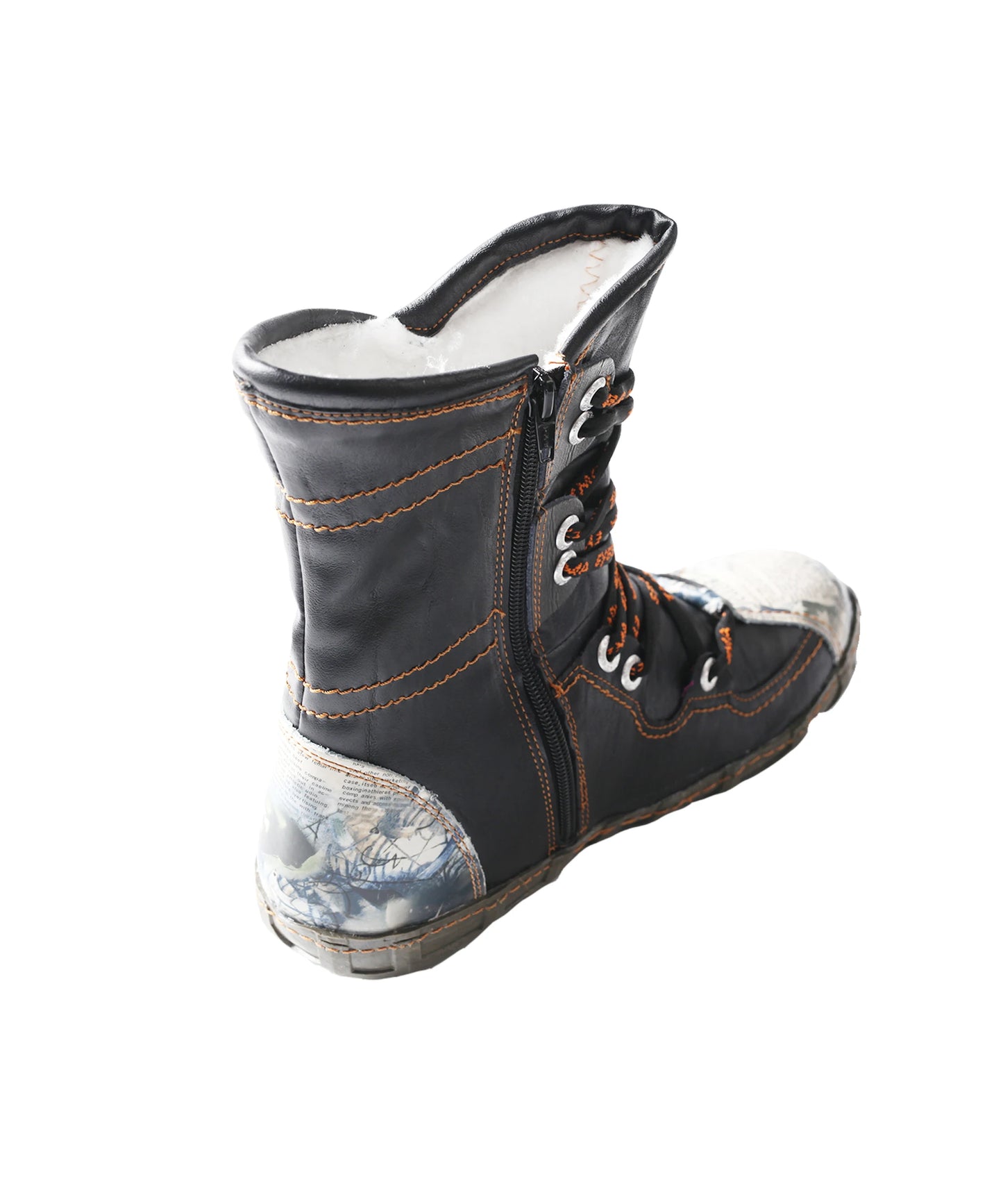 TMA EYES Snake Embossed Leather PU Ankle Boots Women