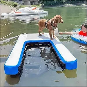 Color Inflatable Canine Water Ramp GearedToward Poolside Aquatic Training Equipment