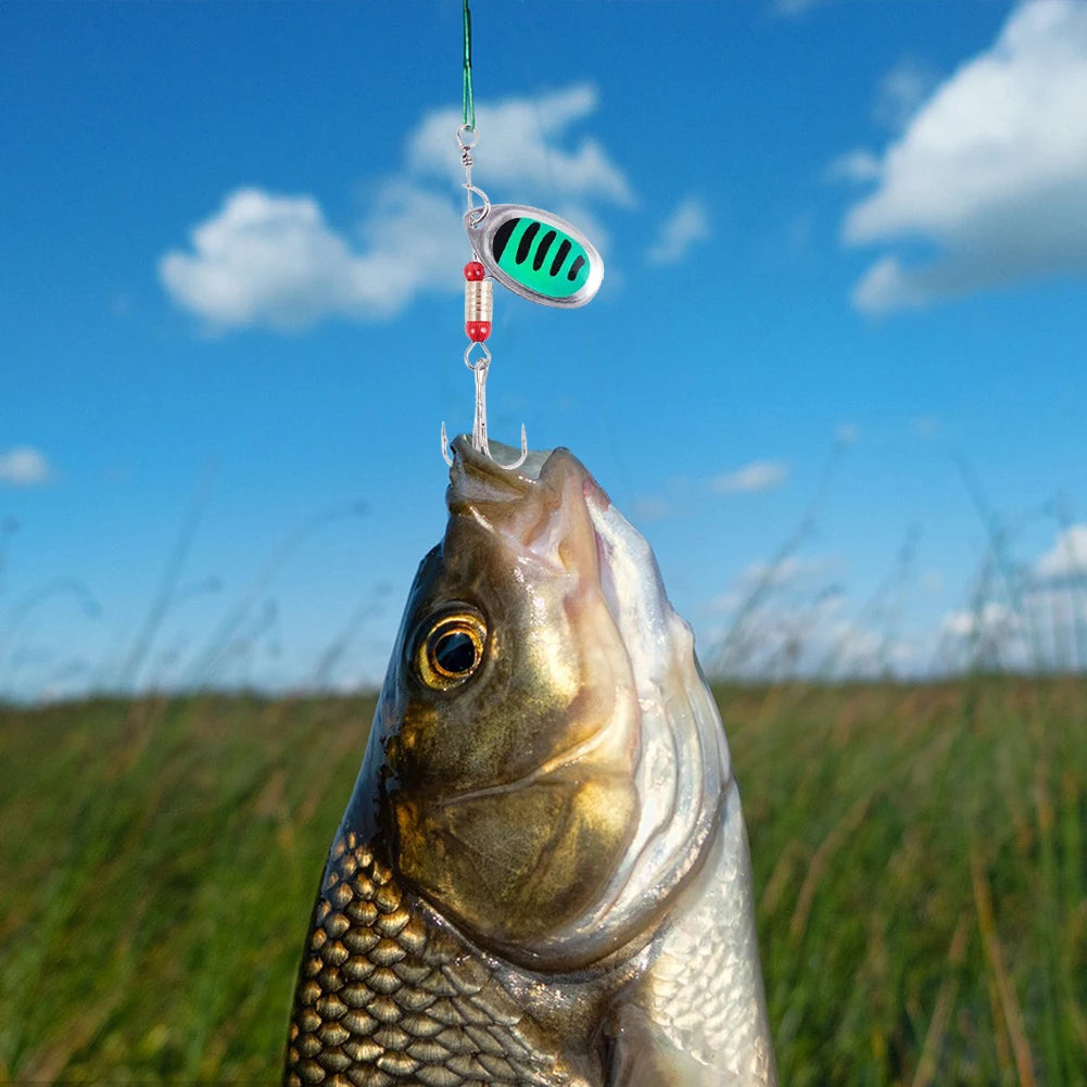 JOCESTYLE 30pcs Metal Spoon Spinner Lures With Treble Hooks