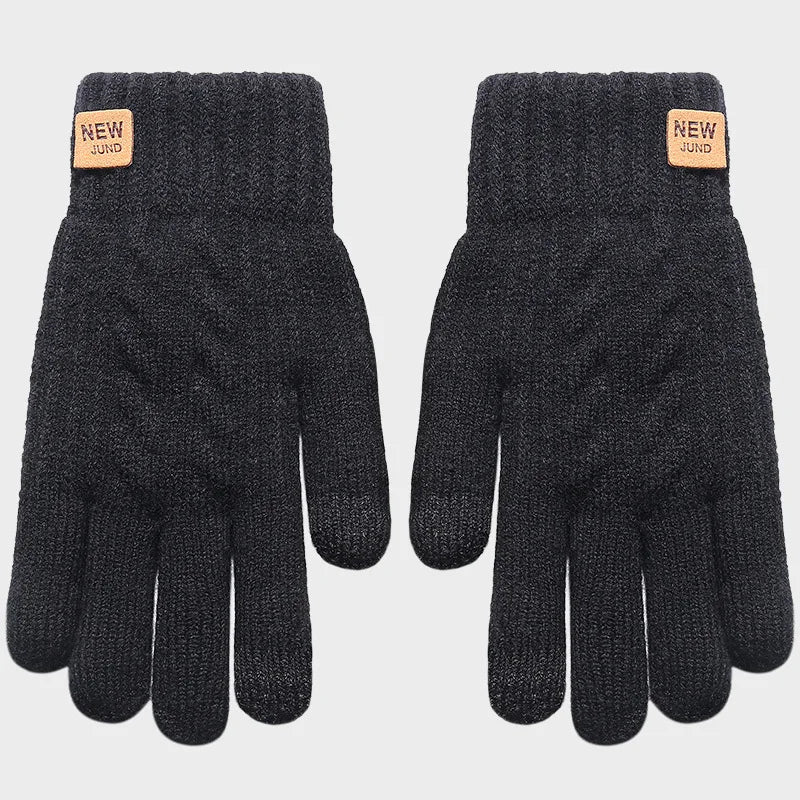 CN Unisex Knit Thermal Full Finger Gloves With Touchscreen Wool