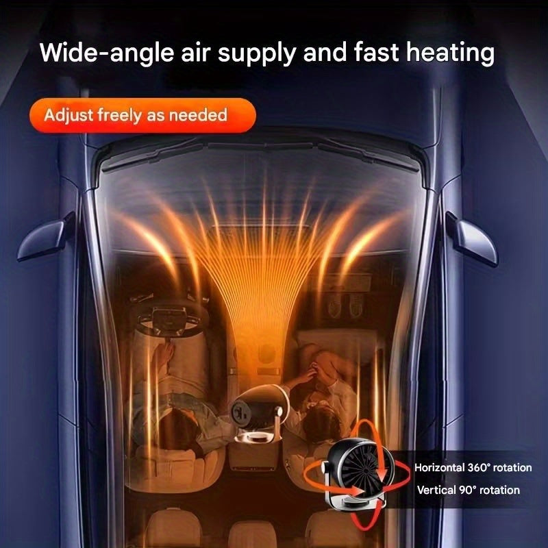 Vehicle Mounted Dual Purpose Heater With USB Power And Rotation