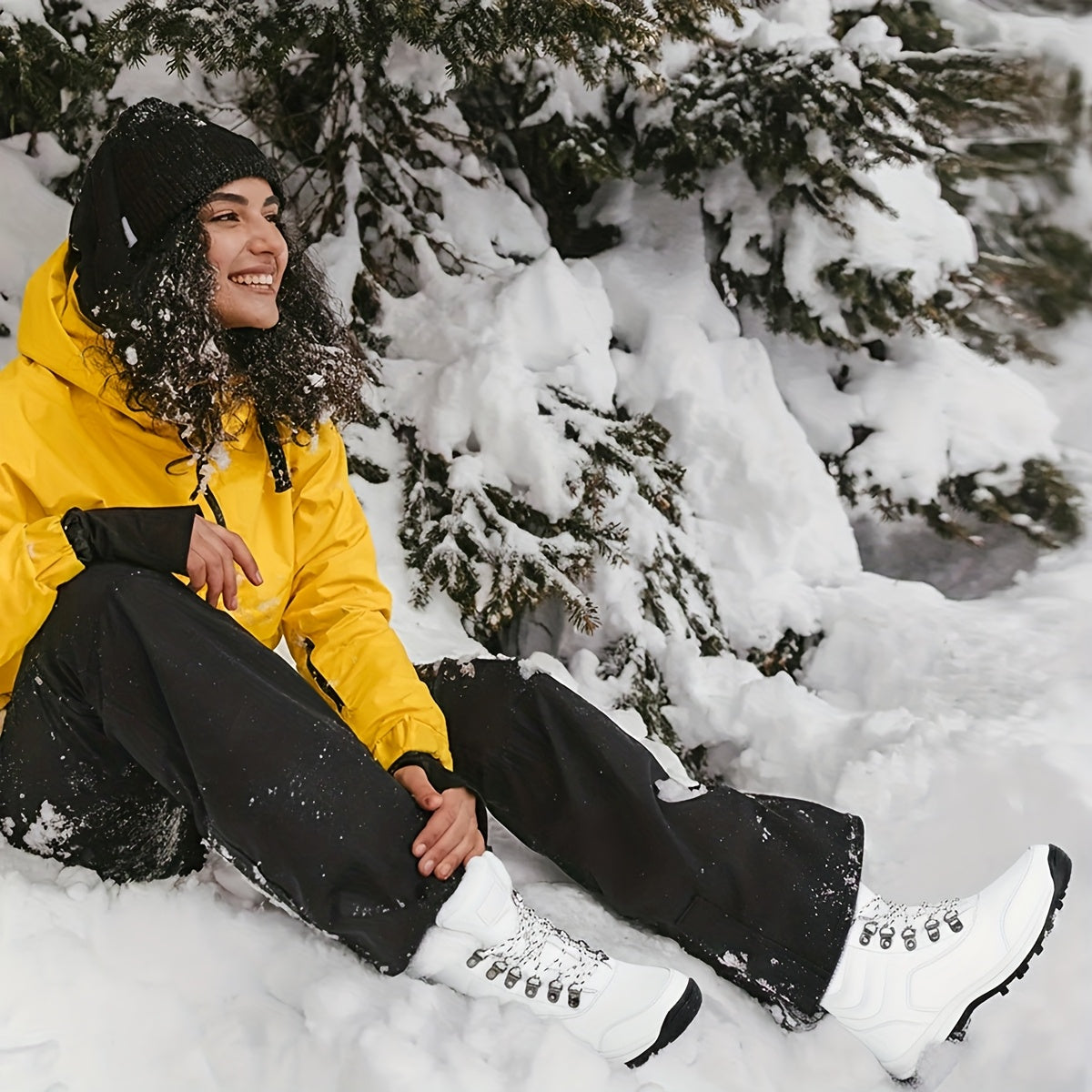 WINVOTE Snow Boots Faux Fur Lined Anti Slip Winter Boots