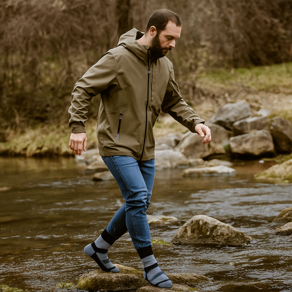 Mens Nylon Outdoor Performance Socks Moisture Wicking Breathable Comfort