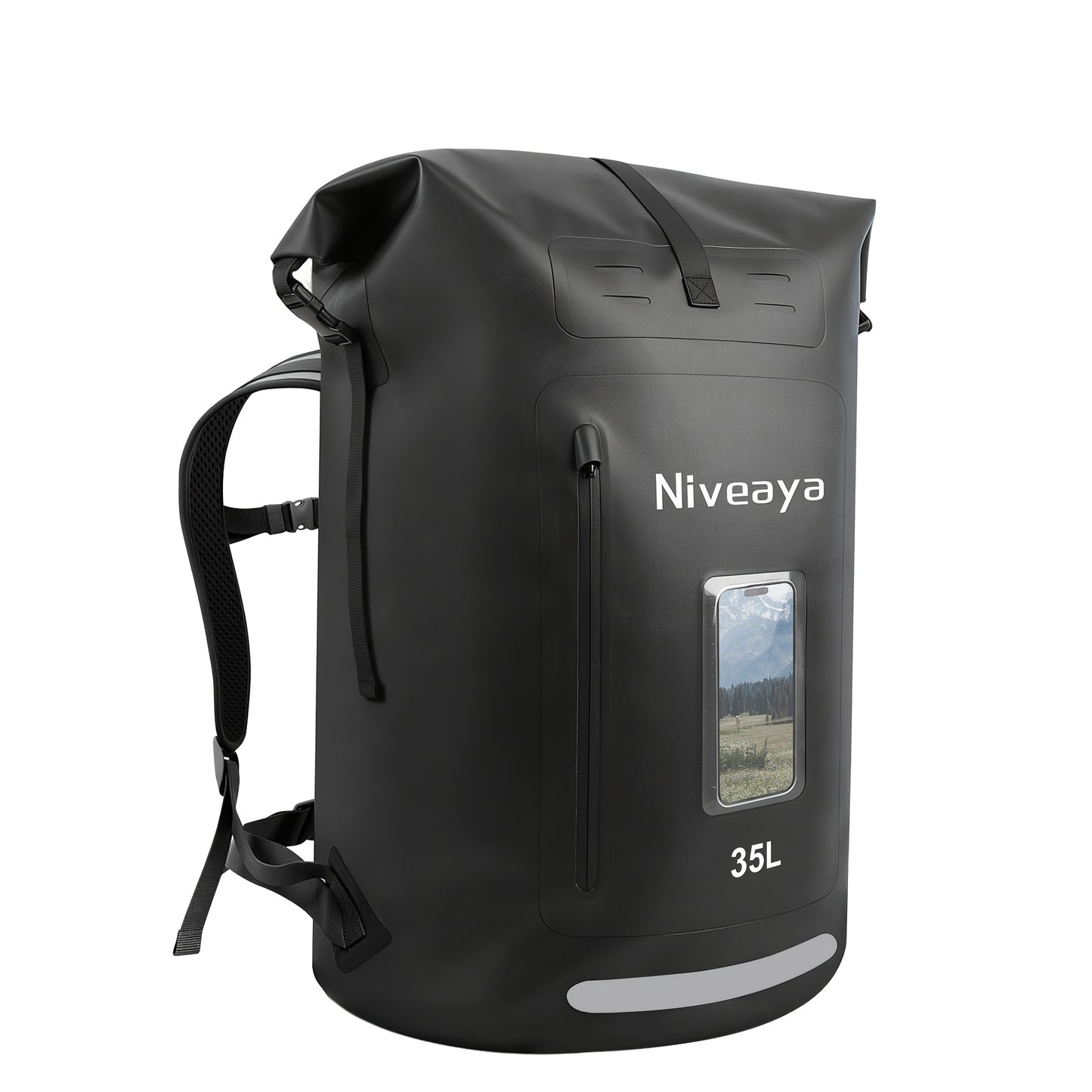 NIVEAYA Heavy Duty Hiking Backpack Roll Top Closure Bag