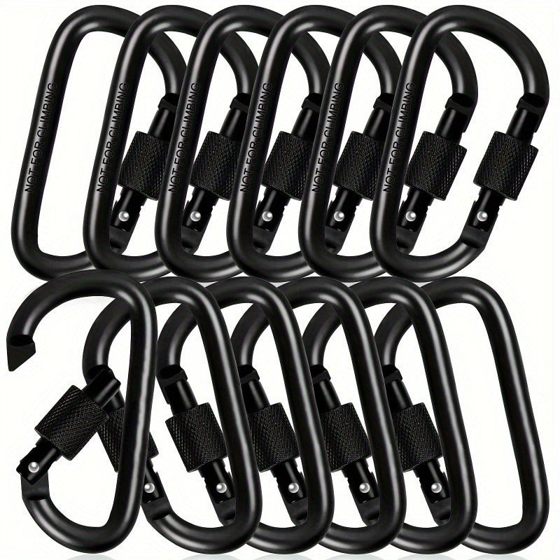 Aluminum D-Shaped Carabiner Hook Set With Locking Bags
