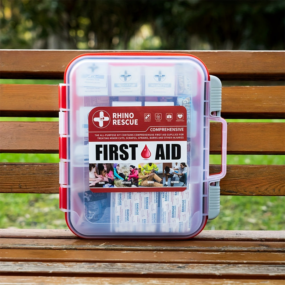 RHINO RESCUE OSHA All-Purpose First Aid Kit, Home & Office Professional Medical Supplies, Ideal for Outdoor, Emergency, Business