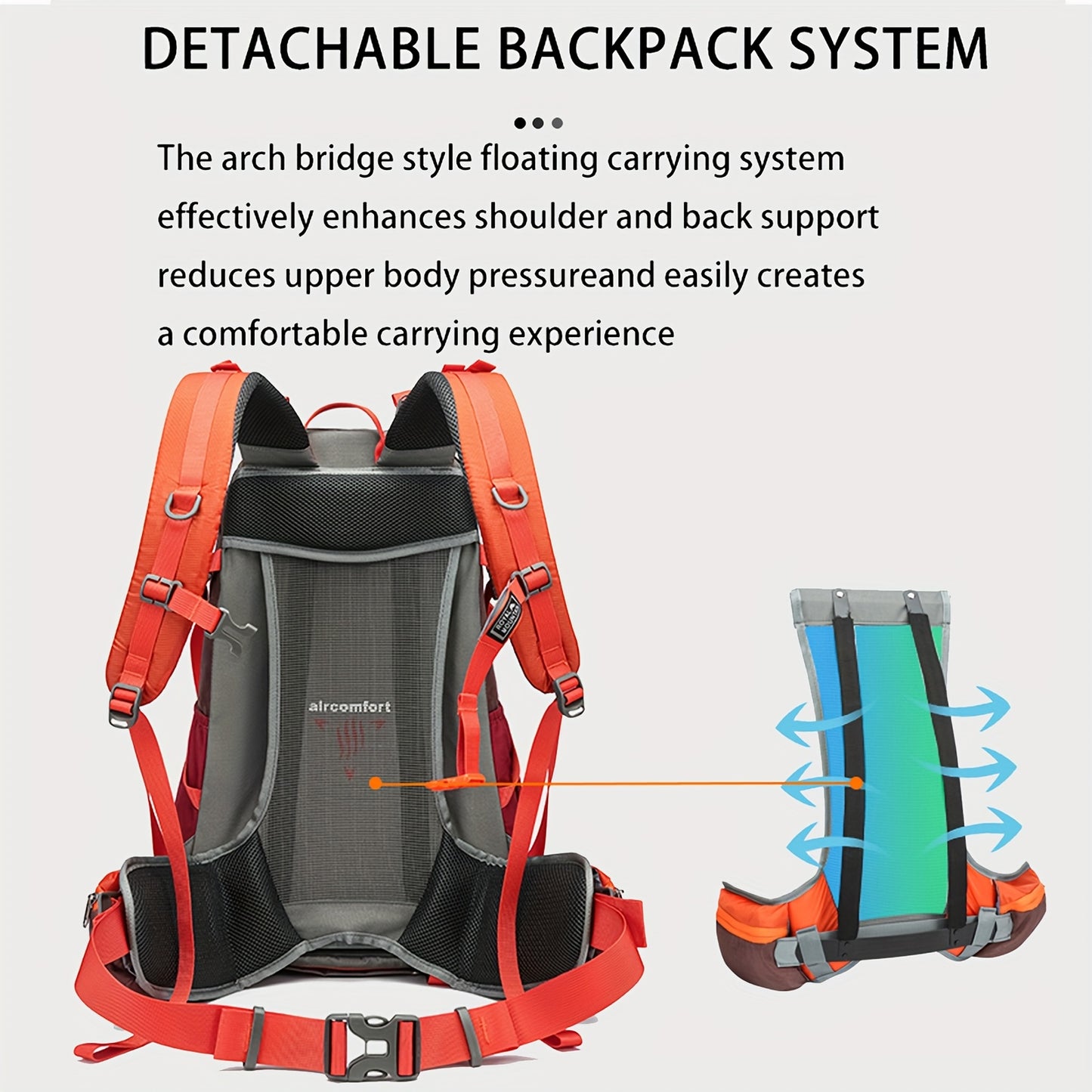 Lightweight Nylon Hiking Backpack Large Capacity Waterproof
