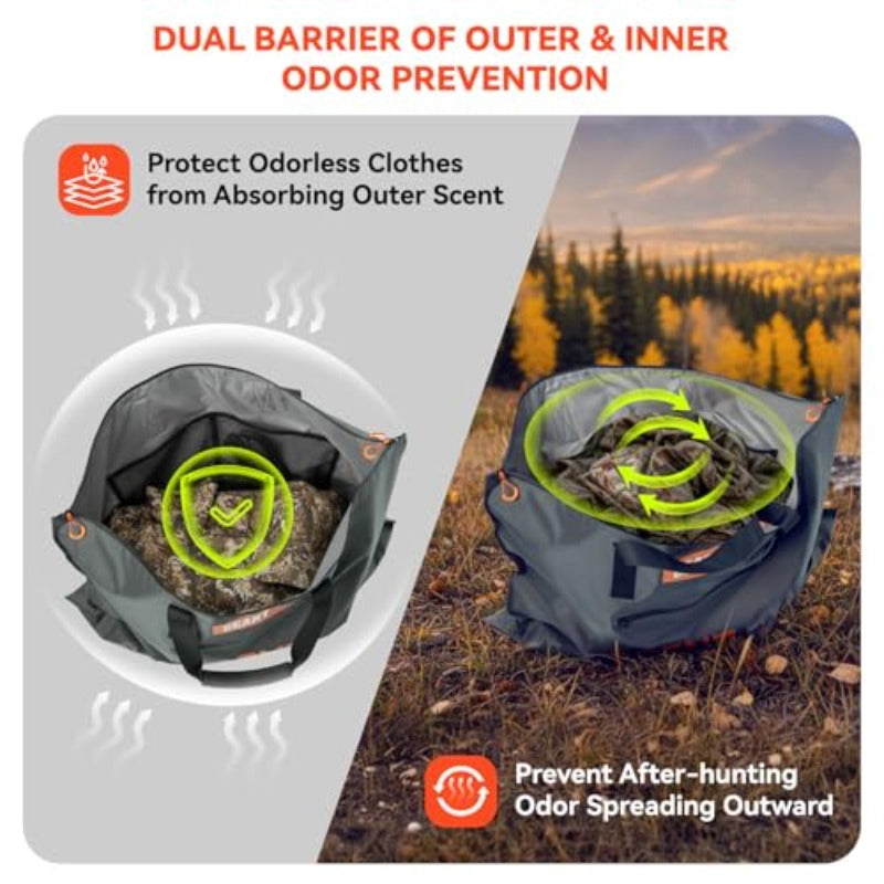 2 Pack Scent Proof Hunting Duffle Water Resistant Large Capacity