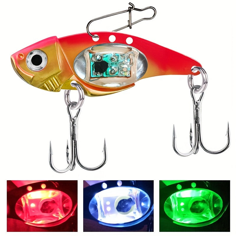 Electronic Fish Shaped Bait Aluminum Alloy LED Lure With Sound