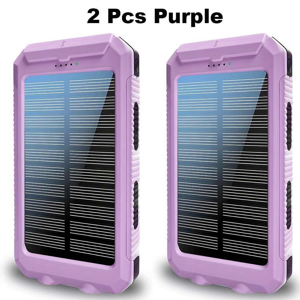 HXETERNAL 20000mAh Solar Charger With Dual USB Ports 2 Pack