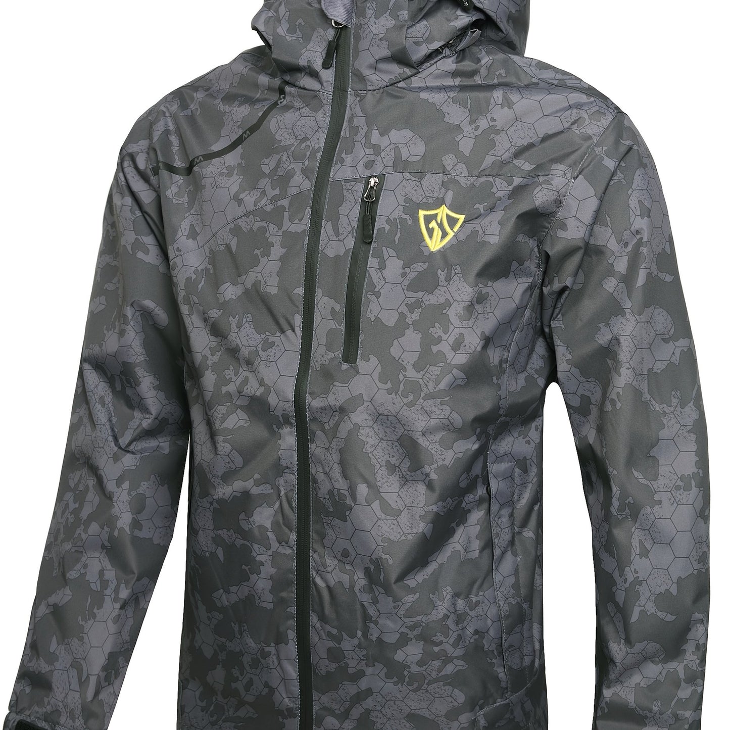 Men's Waterproof Rain Jacket With Hood And Windproof Zippered Pockets