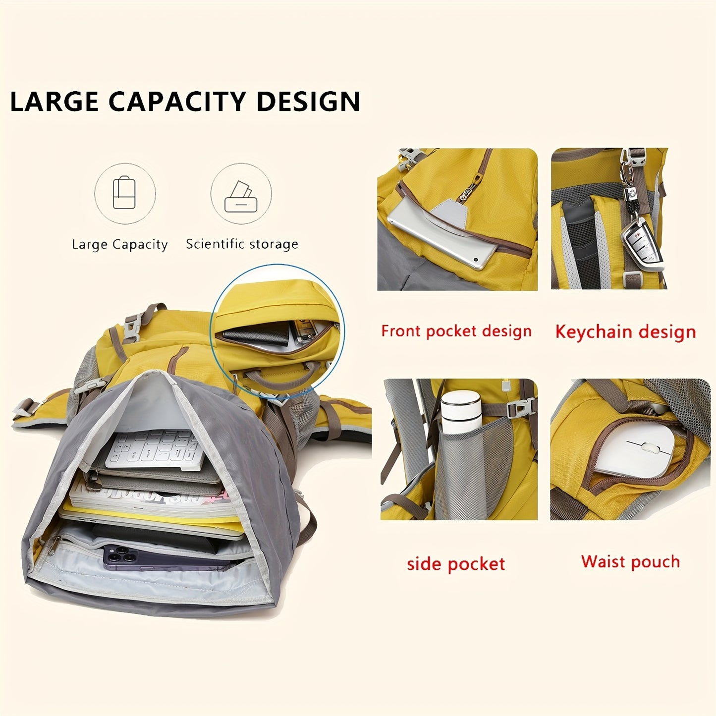 Royal Mountain Large Capacity Hiking Backpack Outdoor Travel Daypack