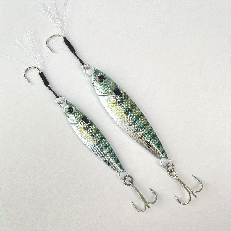 Amacure Fisch Laser Metal Jigs Saltwater Lures 10pcs Long Casting