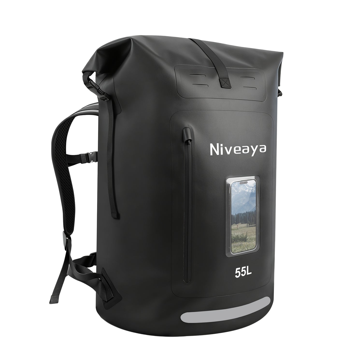 NIVEAYA Heavy Duty Hiking Backpack Roll Top Closure Bag