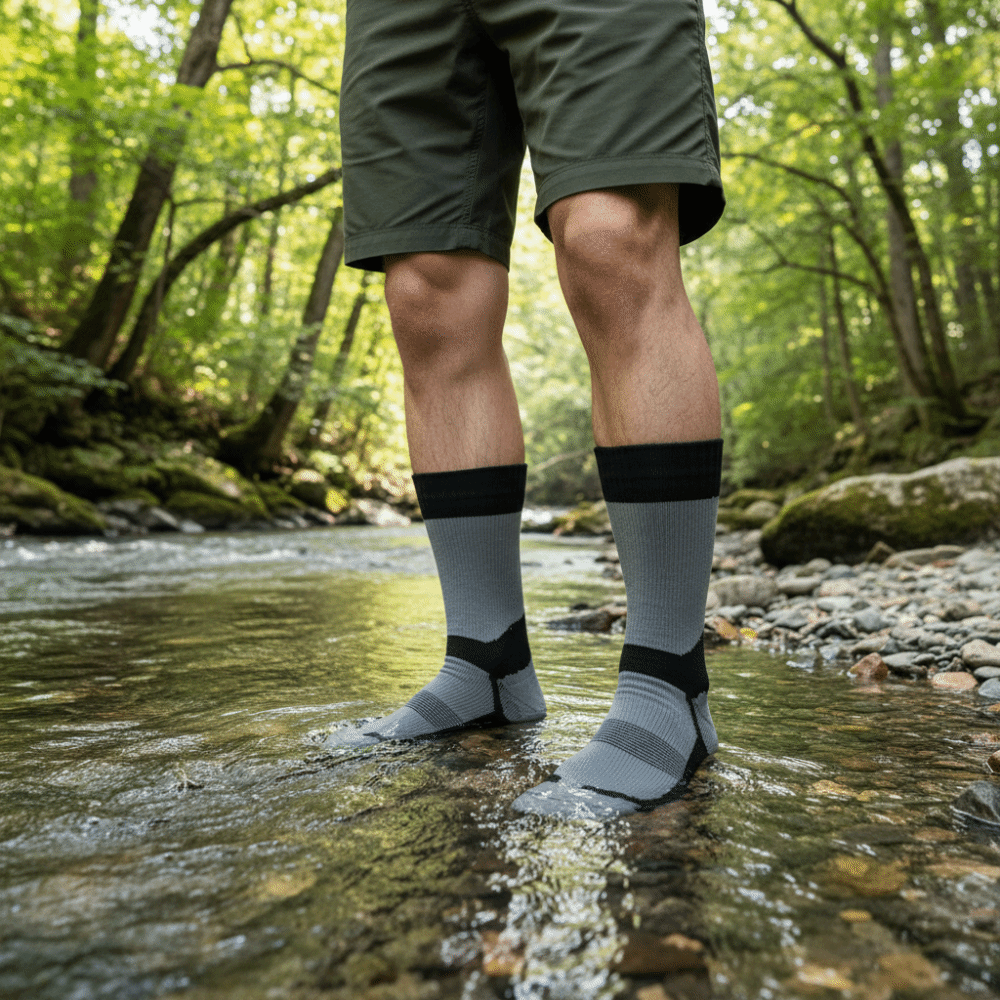 Mens Nylon Outdoor Performance Socks Moisture Wicking Breathable Comfort