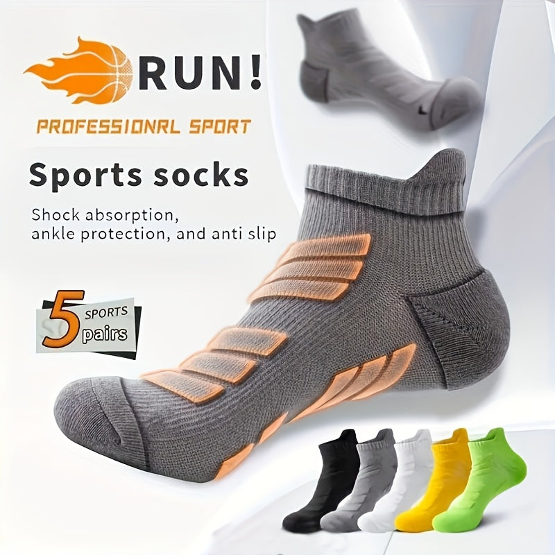 Men's Sports Socks Pack With Ankle Support For Running Basketball