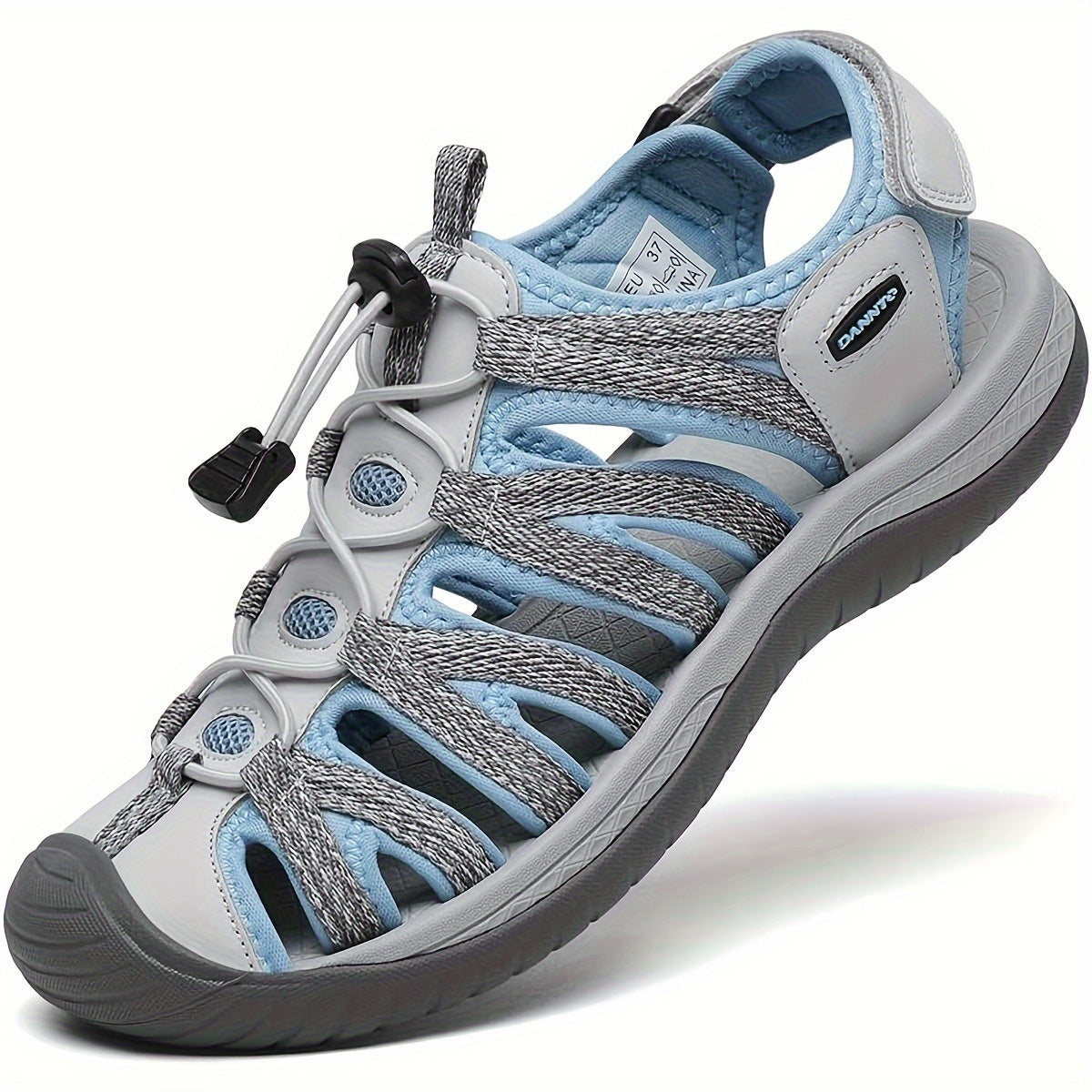 Women's Closed Toe Hiking Sandals with Adjustable Straps & Anti-Slip Rubber Sole - Lightweight Breathable Fabric Upper, Cushioned Comfort for Outdoor Walking, Beach, Camping & Travel - Blue, Hiking Accessories