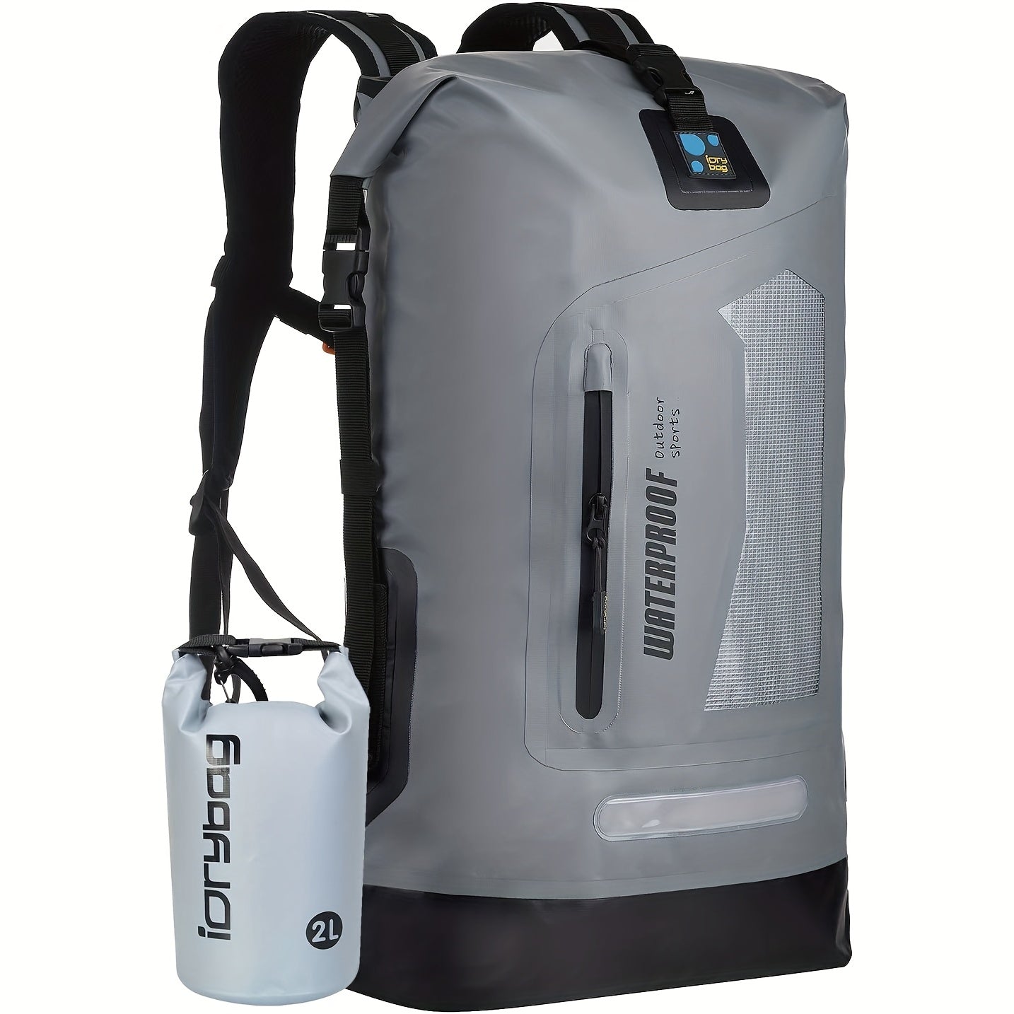 IDRYBAG Heavy Duty Hiking Backpack Roll Top Closure Dry Bag