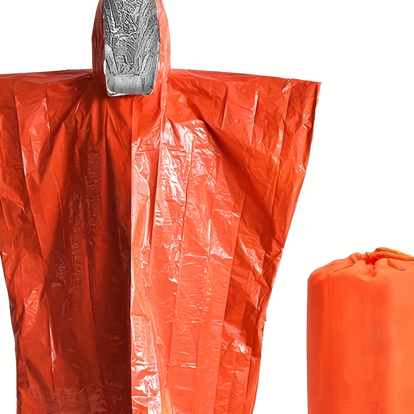 Emergency Survival Outdoor Hooded Rain Poncho High Visibility