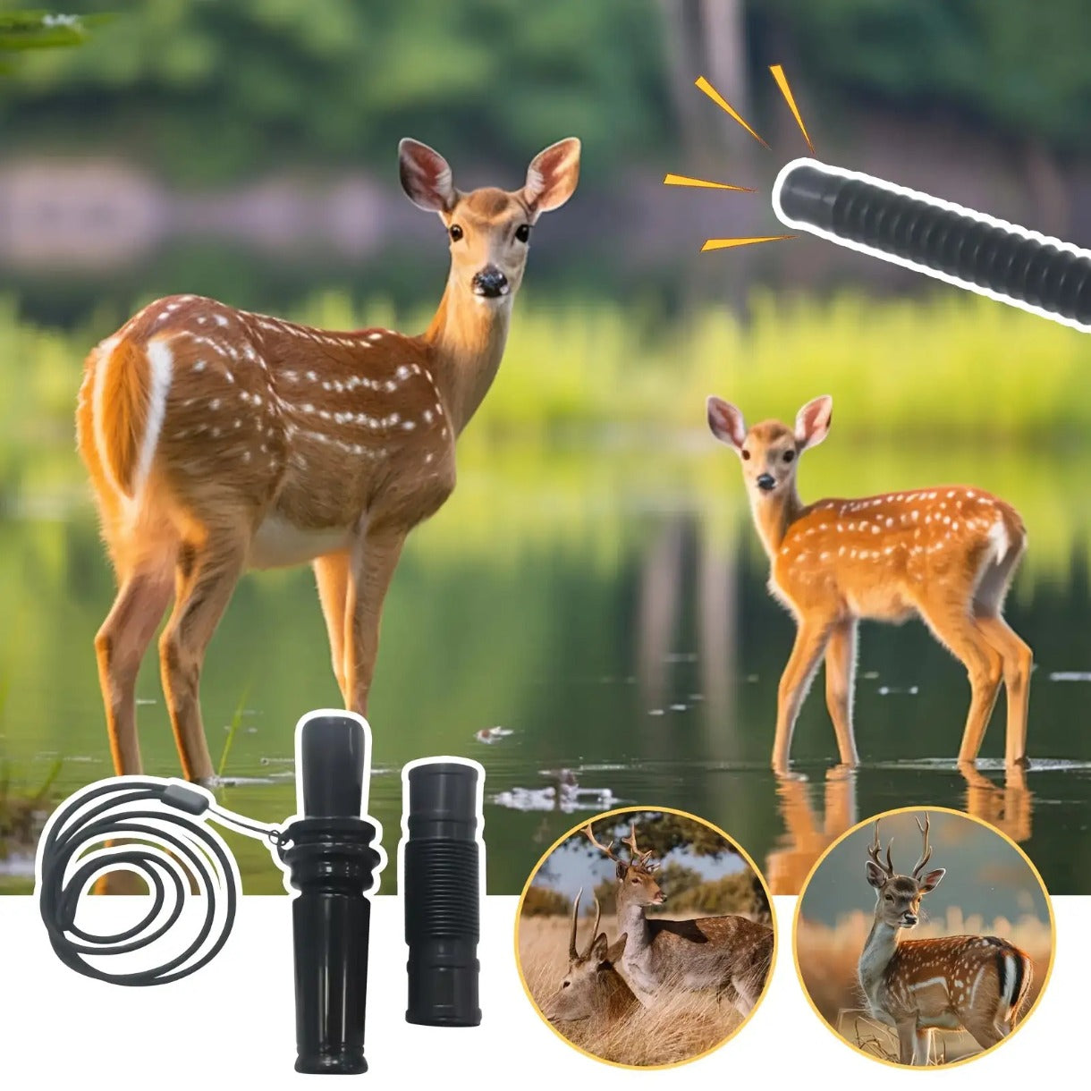 Adjustable Simulated Deer Call Whistle Buck Doe Fawn Calls