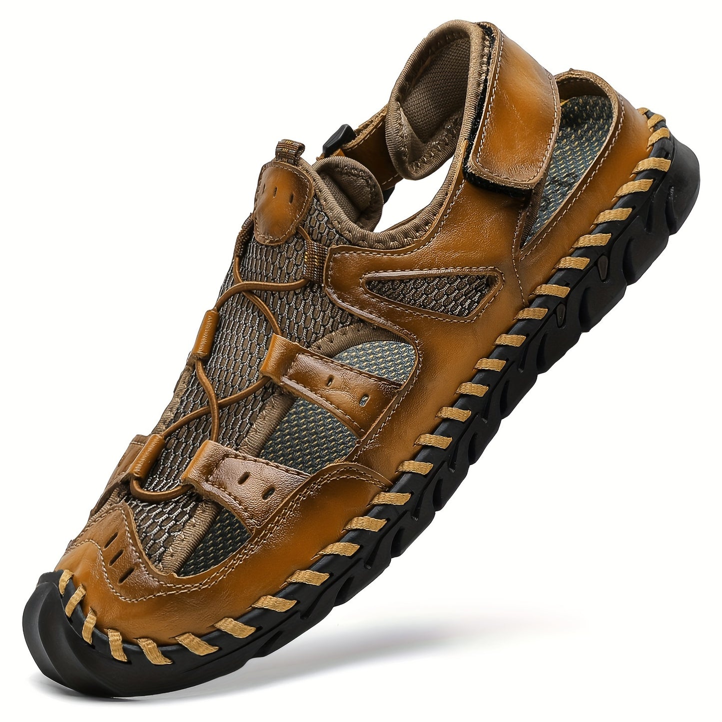 Women's Handmade Outdoor Sandals With Flat Heel And Rubber Soles