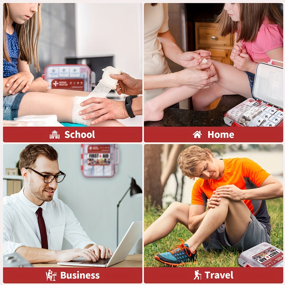 RHINO RESCUE OSHA All-Purpose First Aid Kit, Home & Office Professional Medical Supplies, Ideal for Outdoor, Emergency, Business