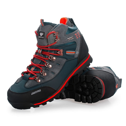 Men's High Top Hiking Shoes With All Terrain Traction And Rubber Sole