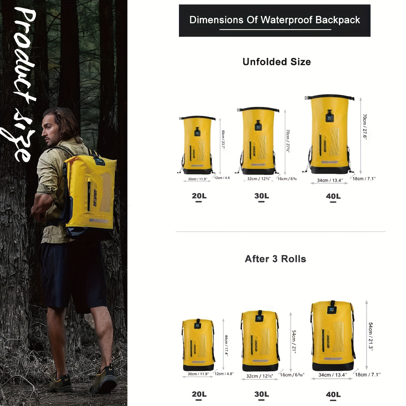 IDRYBAG Heavy Duty Hiking Backpack Roll Top Closure Dry Bag