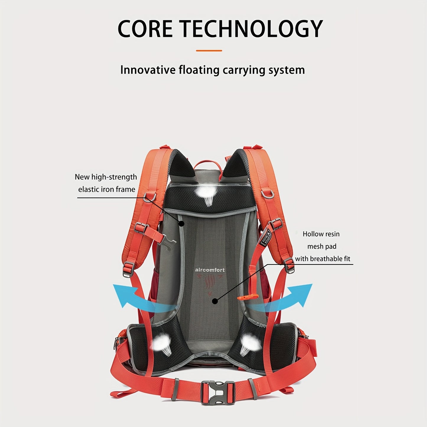 Lightweight Nylon Hiking Backpack Large Capacity Waterproof