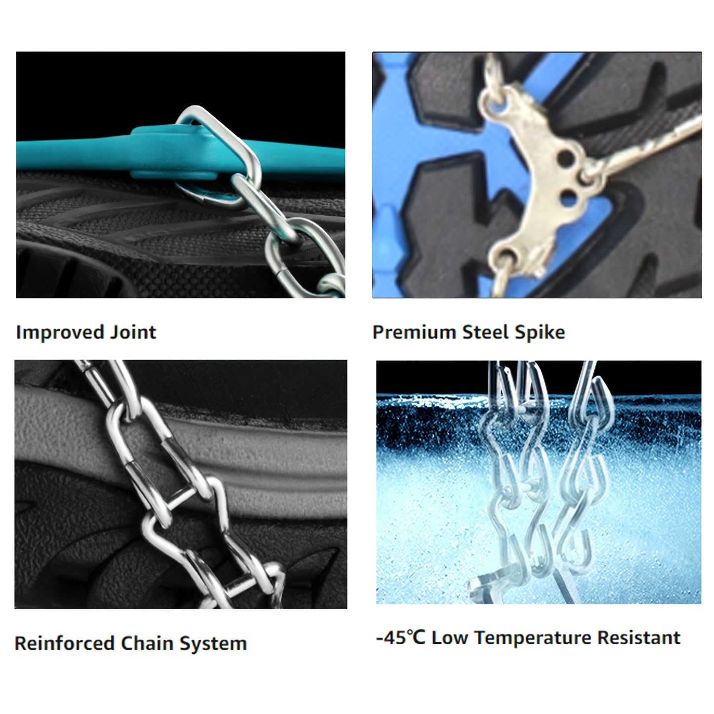 Stainless Steel Ice Cleats Crampons Traction Grips For Boots