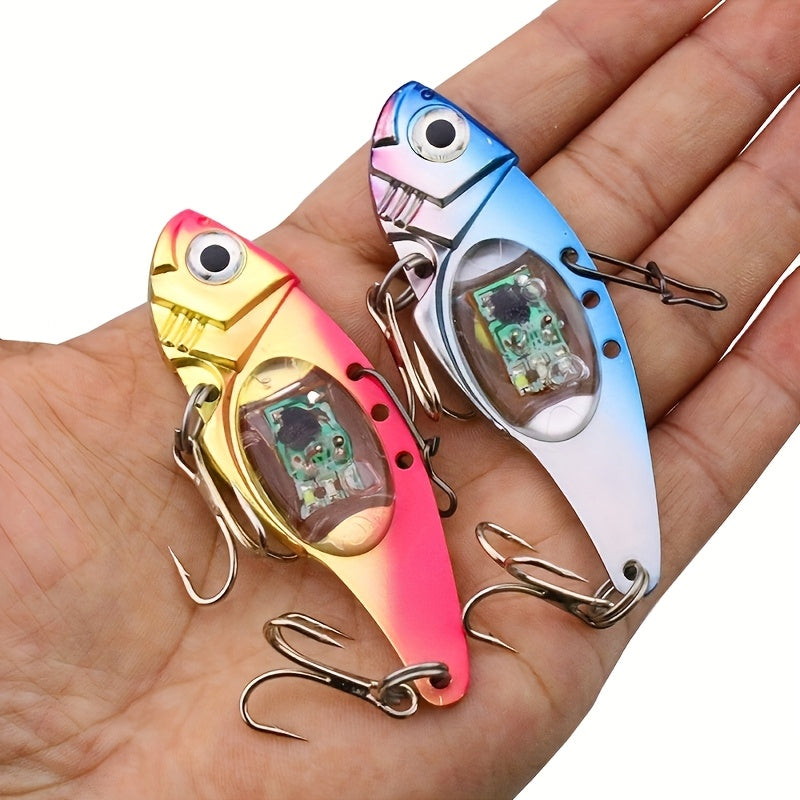 Electronic Fish Shaped Bait Aluminum Alloy LED Lure With Sound